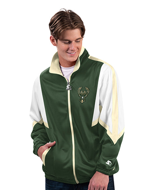 Starter Track Lead Runner Milwaukee Bucks Jacket-front