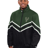 Starter Power Hit Lightweight Milwaukee Bucks Jacket- front 