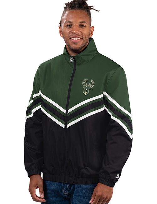 Starter Power Hit Lightweight Milwaukee Bucks Jacket- front 