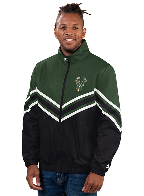 Starter Power Hit Lightweight Milwaukee Bucks Jacket- front 