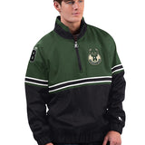 Starter Hit Run Milwaukee Bucks Pulloverjacke mit 1/2 Reißverschluss