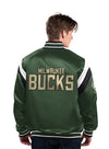 Starter Shutout Green Milwaukee Bucks Satin Varsity Jacket-back