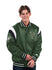 Starter Shutout Green Milwaukee Bucks Satin Varsity Jacket-front