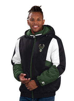 Starter Winter Full Back Milwaukee Bucks Jacket-front