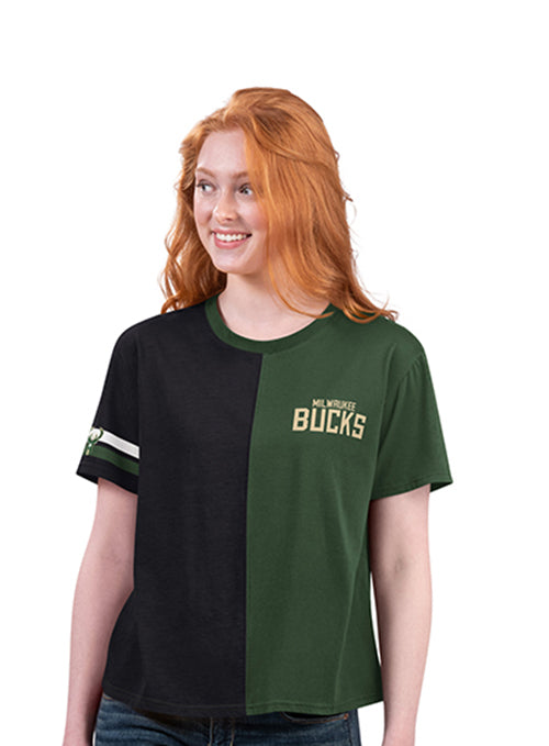 Women's G-III Power Move Milwaukee Bucks T-Shirt-front