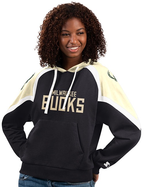 Women's Starter Journeyman Terry Milwaukee Bucks Hooded Sweatshirt