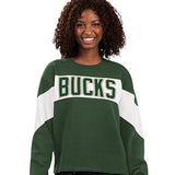 Women's G-III Holy Grail Milwaukee Bucks Crewneck Sweatshirt-front