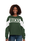 Women's G-III Holy Grail Milwaukee Bucks Crewneck Sweatshirt-front