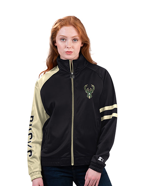 Women's Starter Arena Milwaukee Bucks Track Jacket-front