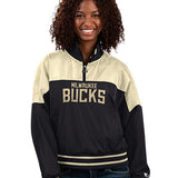 Women's Starter Blitz Milwaukee Bucks Pullover Jacket-front