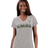 Women's G-III Faded City Milwaukee Bucks T-Shirt-front