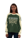 Women's G-III Smash Green Milwaukee Bucks Long Sleeve T-Shirt