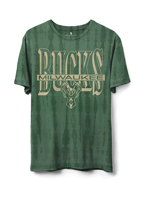 Junk Food Flea Market Tie-Dye Green Milwaukee Bucks T-Shirt