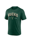 Fanatics Tri-Blend Green Milwaukee Bucks T-Shirt- Front 