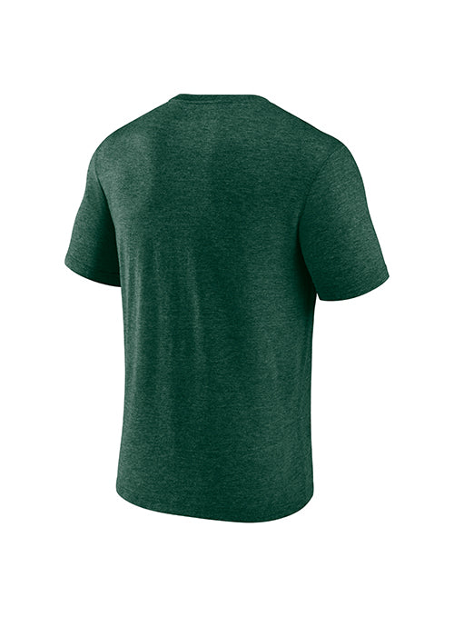 Fanatics Tri-Blend Green Milwaukee Bucks T-Shirt- Back 