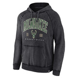 Fanatics Terry Washed Black Milwaukee Bucks Hooded Sweatshirt- Front 