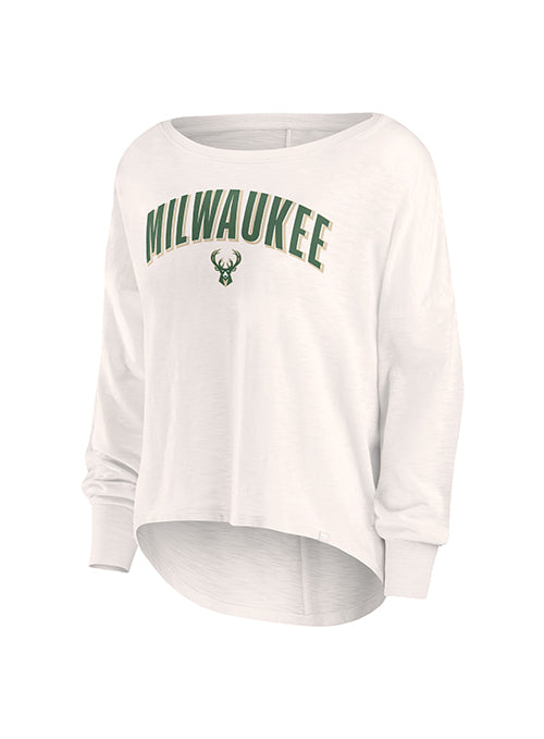 Women's Fanatics Branded White Milwaukee Bucks Team City Pride V-Neck T-Shirt
