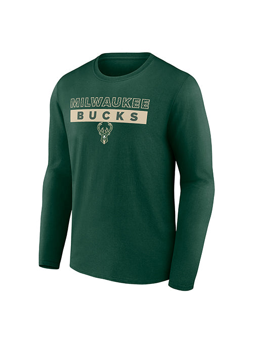 Fanatics Post Up Green Milwaukee Bucks Long Sleeve T-Shirt- Front View 