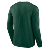 Fanatics Post Up Green Milwaukee Bucks Long Sleeve T-Shirt- Back View