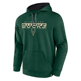 Fanatics Poly Fleece Green Milwaukee Bucks Hooded Sweatshirt- Front