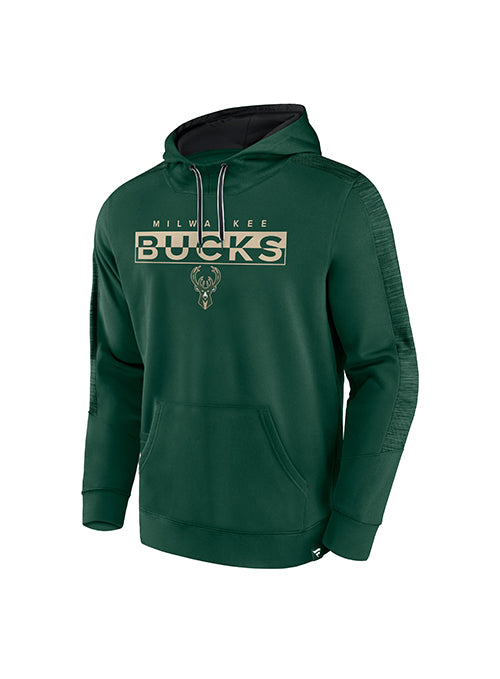 Fanatics Poly Fleece Green Milwaukee Bucks Hooded Sweatshirt- Front