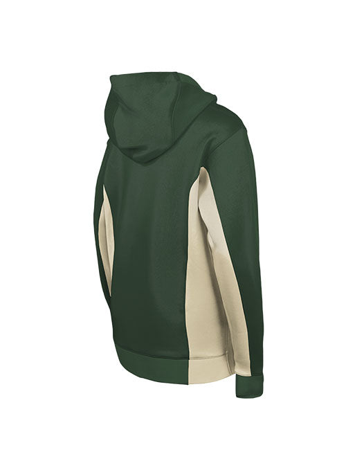 Youth Nike On-Court Showtime Milwaukee Bucks Full-Zip Jacket in Green and Cream - Back View