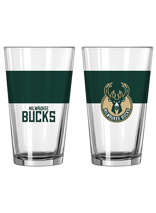 Logo Brand Icon 16oz Milwaukee Bucks Pint Glass
