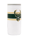 Logo Brands Coolie Stripe White Milwaukee Bucks Slim Can Koozie-side 2