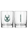 Logo Brands 14oz Global Logo Milwaukee Bucks Rocks Glass
