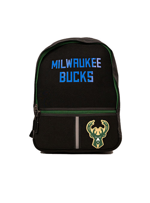 FISLL Black Milwaukee Bucks Backpack in Black - Front View