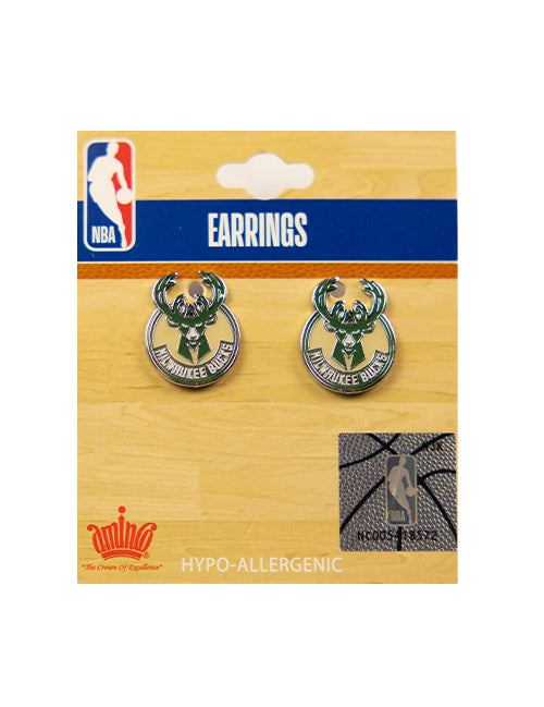 Aminco Post Global Milwaukee Bucks Stud Earrings