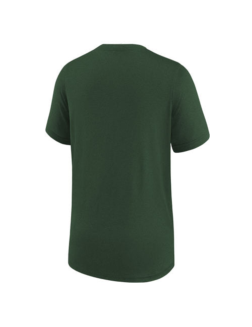 Youth Nike Essential On-Court Practice Green Milwaukee Bucks T-Shirt - Back View