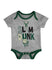 Newborn Outerstuff Slam Dunk Milwaukee Bucks 3-Piece Creeper Set - Grey Onesie Front View