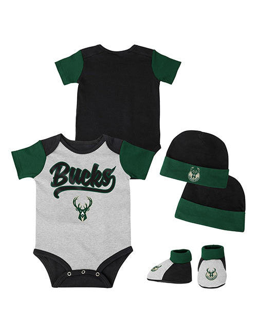 Infant Outerstuff Buzzer Beater Milwaukee Bucks 3-Piece Set - Full Set View