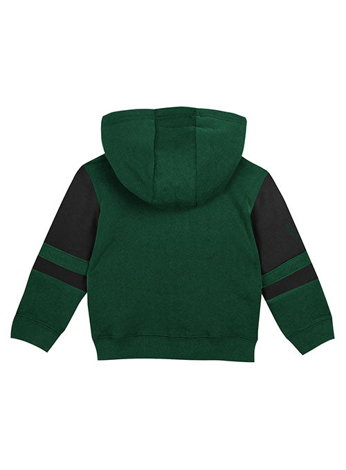 Toddler Outerstuff To The League Full Zip Hooded Sweatshirt in Green and Black - Back View