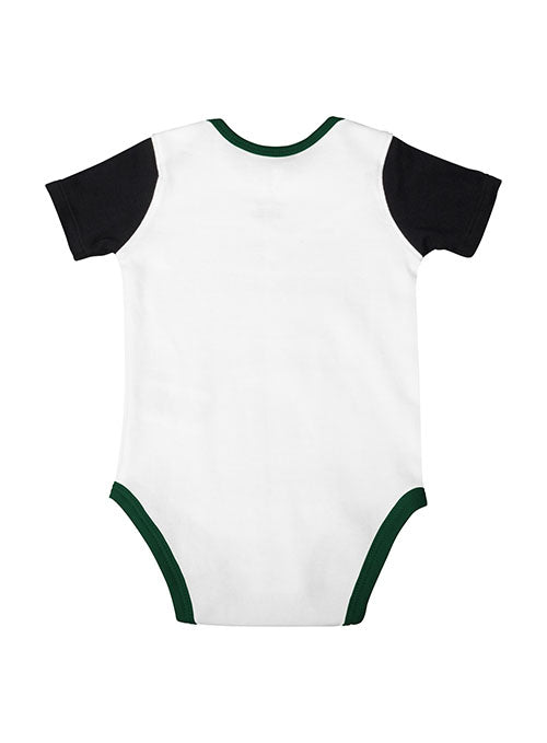 Newborn Girl's Love & Basketball Milwaukee Bucks 3 Piece Set - Onesie Back View