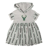 Toddler Girls Outerstuff Triple Double Hooded Dress in Grey - Front View