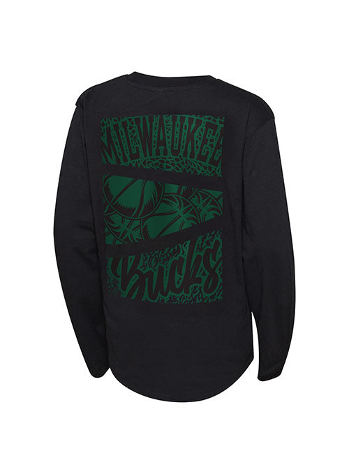 Youth Outerstuff Posterize Milwaukee Bucks Long Sleeve T-Shirt - Back View