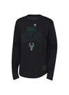 Youth Outerstuff Posterize Milwaukee Bucks Long Sleeve T-Shirt - Front View