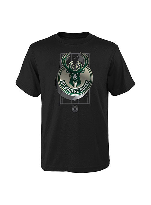Youth Outerstuff 3D Logo Milwaukee Bucks T-Shirt