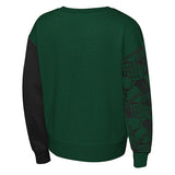 Youth Girls Outerstuff Trifecta Milwaukee Bucks Crewneck Sweatshirt in Green and Black - Back View