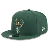 New Era 9Fifty Conference Patch Green Milwaukee Bucks Adjustable Hat - Angled Left Side View
