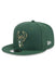New Era 9Fifty Conference Patch Green Milwaukee Bucks Adjustable Hat - Angled Left Side View