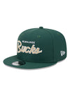 New Era Script 9Fifty Green Milwaukee Bucks Snapback Hat