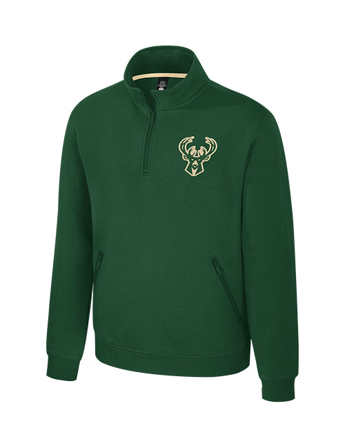 Stadium Essentials Halftime Milwaukee Bucks 1/2 Zip Sweatshirt-front