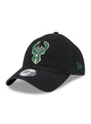 New Era Casual Classic Icon Black Milwaukee Bucks Adjustable Hat
