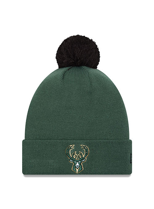 Cuff Pom Solid Icon Milwaukee Bucks Knitted Hat