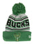 Youth New Era Cuff Pom Wordmark Milwaukee Bucks Knit Hat