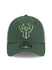 New Era Neo Icon 39Thirty Milwaukee Bucks Flex Fit Hat in Green and Grey - Front View