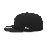 New Era Tonal Conference Patch 59FIfty Milwaukee Bucks Fitted Hat in Black - Left Side View